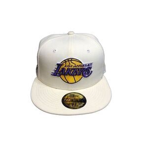 NEW ERA LOS ANGELES LAKERS 75th ANNIVERSARY 59FIFTY FITTED CAP HAT SIZE 7 5/8